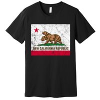 New California Republic Ncr Flag State Distressed Premium T-Shirt