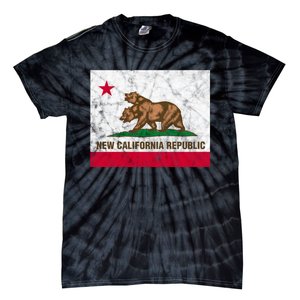 New California Republic Ncr Flag State Distressed Tie-Dye T-Shirt