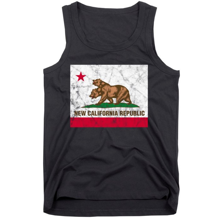 New California Republic Ncr Flag State Distressed Tank Top