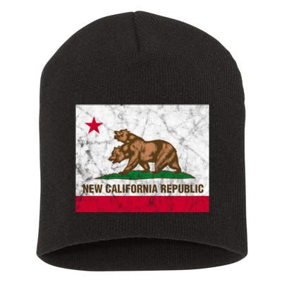 New California Republic Ncr Flag State Distressed Short Acrylic Beanie