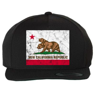 New California Republic Ncr Flag State Distressed Wool Snapback Cap