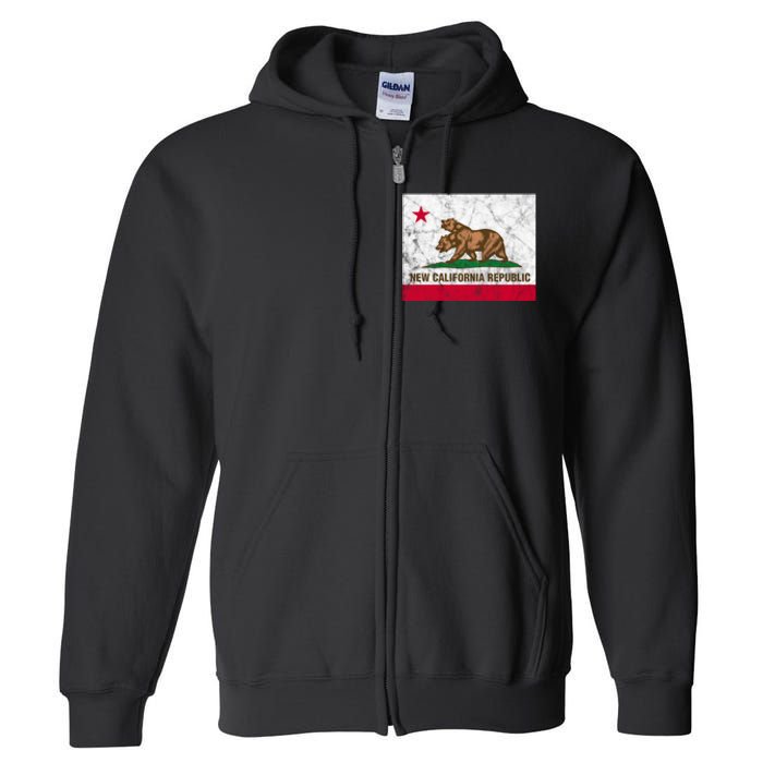 New California Republic Ncr Flag State Distressed Full Zip Hoodie