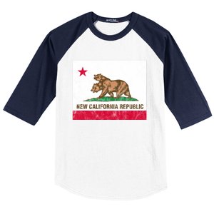 New California Republic Ncr Flag State Distressed Baseball Sleeve Shirt