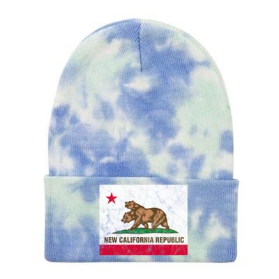 New California Republic Ncr Flag State Distressed Tie Dye 12in Knit Beanie