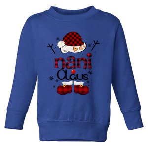 Nani Claus Red Plaid Gift Grandma Gift Toddler Sweatshirt