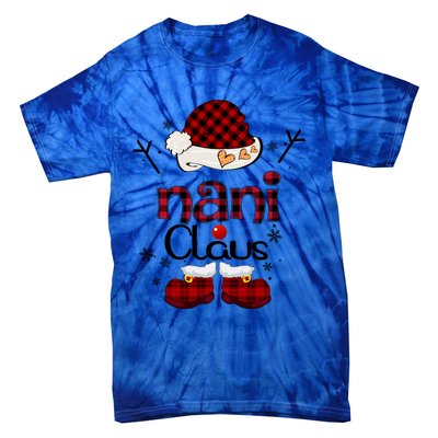 Nani Claus Red Plaid Gift Grandma Gift Tie-Dye T-Shirt