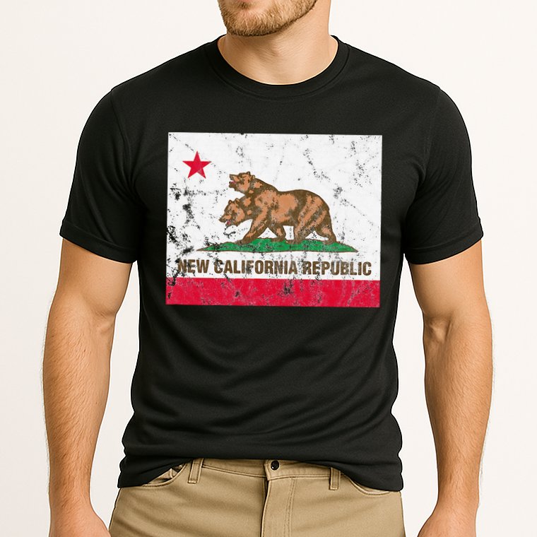 New California Republic Ncr Flag State Cooling Performance Crew T-Shirt