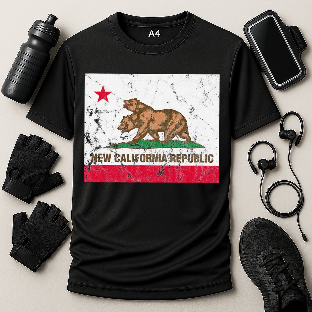 New California Republic Ncr Flag State Cooling Performance Crew T-Shirt