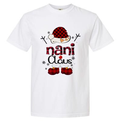 Nani Claus Red Plaid Grandma Gift Garment-Dyed Heavyweight T-Shirt