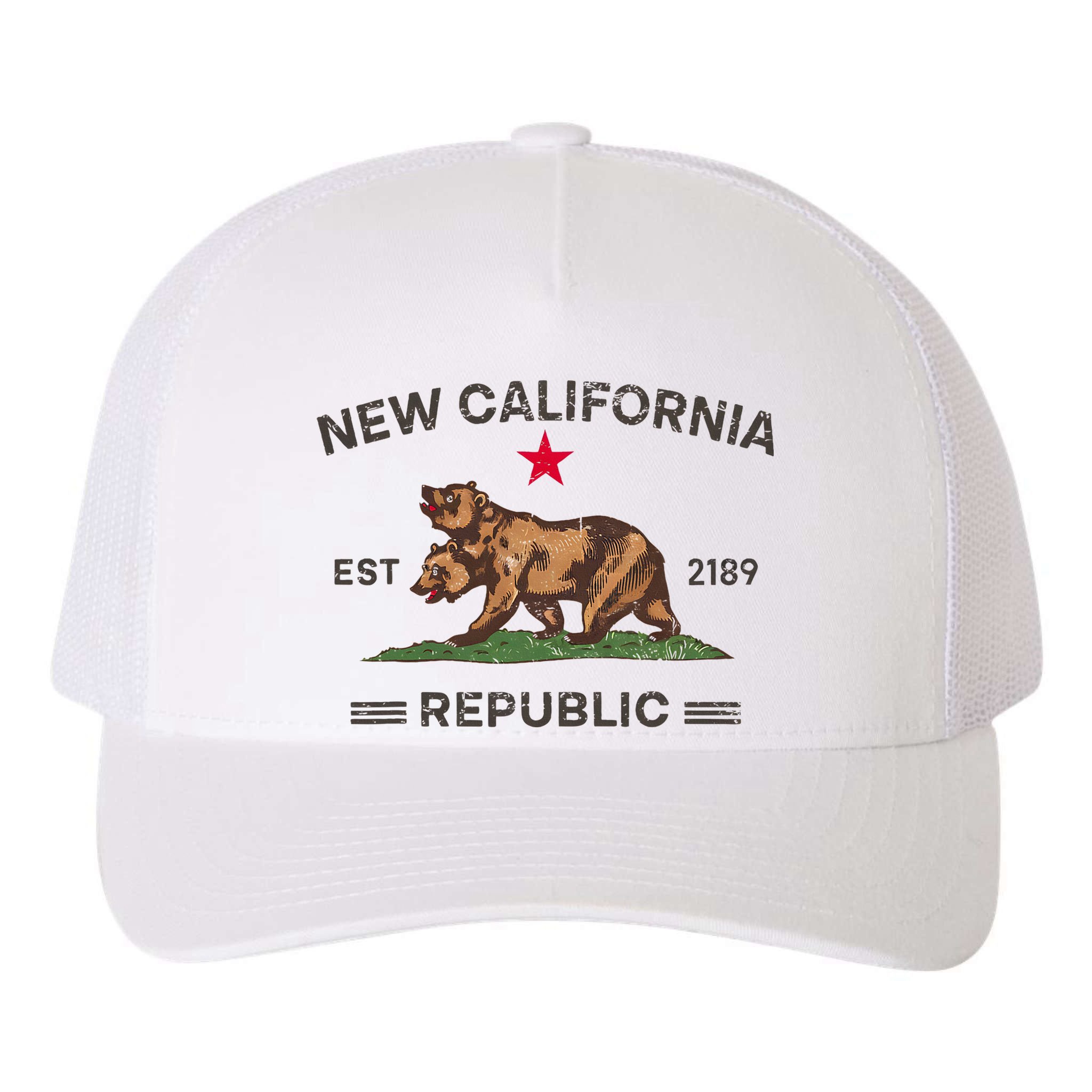 New California Republic Ncr Yupoong Adult 5-Panel Trucker Hat