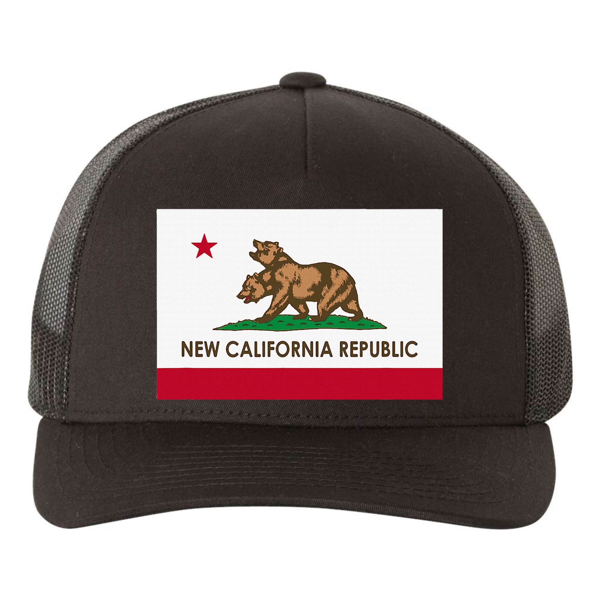 New California Republic Yupoong Adult 5-Panel Trucker Hat