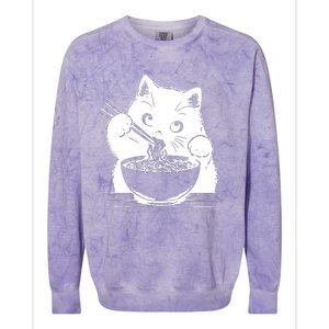 Noodle Cat Ramen Cat Colorblast Crewneck Sweatshirt