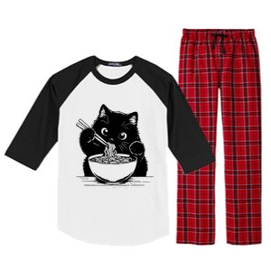 Noodle Cat Ramen Cat Raglan Sleeve Pajama Set