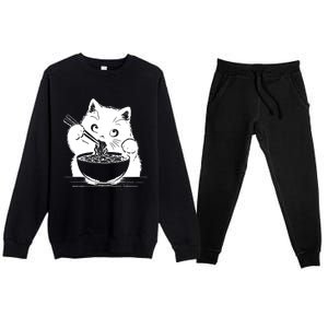 Noodle Cat Ramen Cat Premium Crewneck Sweatsuit Set