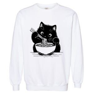 Noodle Cat Ramen Cat Garment-Dyed Sweatshirt