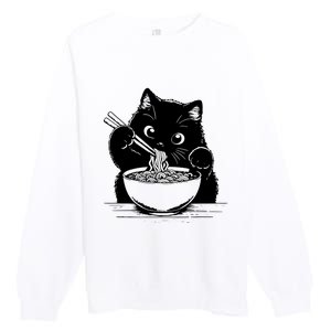 Noodle Cat Ramen Cat Premium Crewneck Sweatshirt