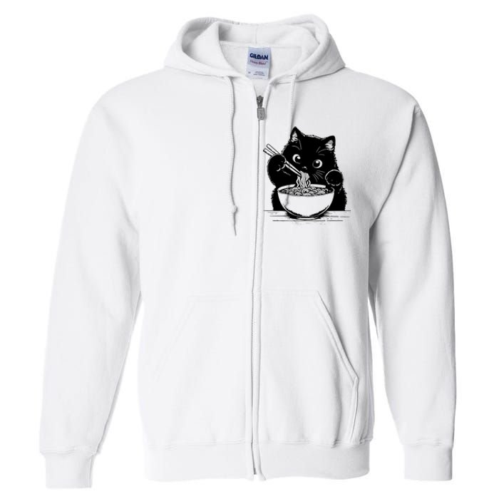 Noodle Cat Ramen Cat Full Zip Hoodie