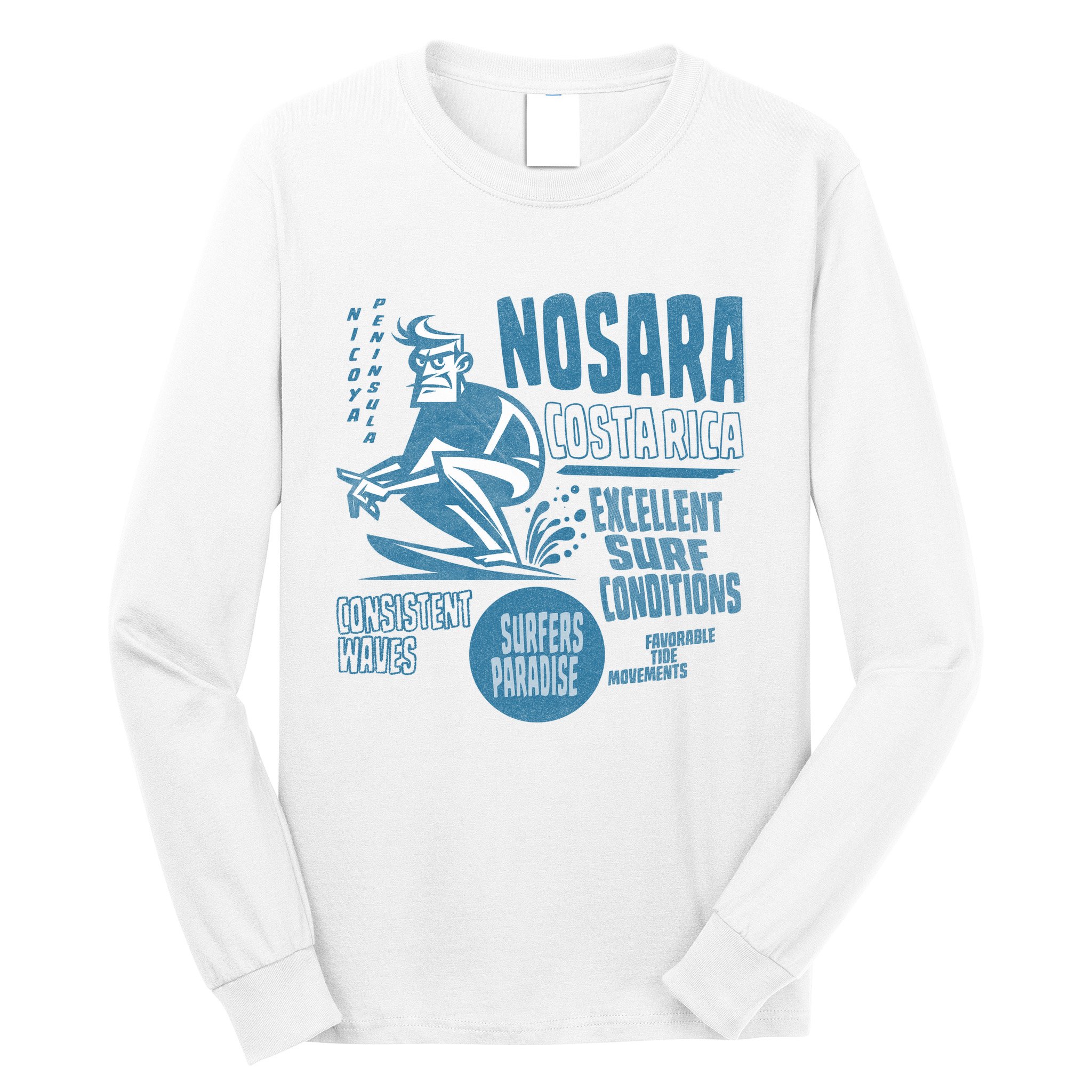 Nosara Costa Rica Sufing Vintage Long Sleeve Shirt
