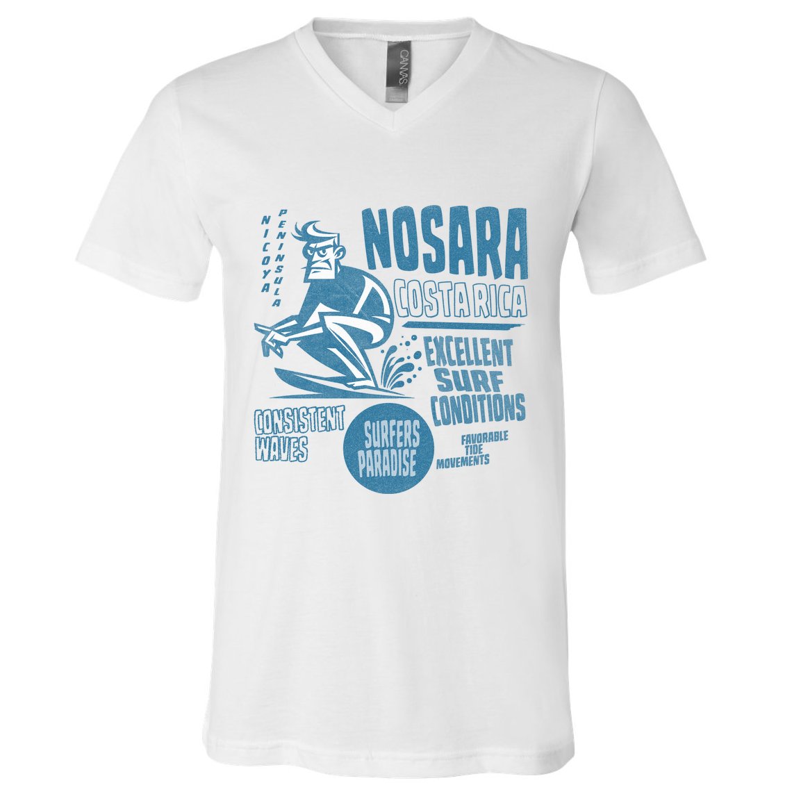 Nosara Costa Rica Sufing Vintage V-Neck T-Shirt