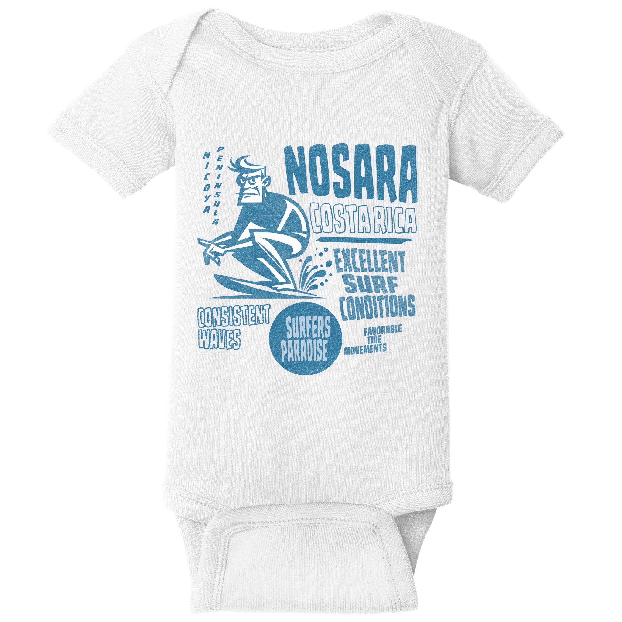 Nosara Costa Rica Sufing Vintage Baby Bodysuit