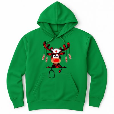 Nurse Christmas Reindeer Nurse Plaid Nicu Rn Lpn Scrub Top Hoodie