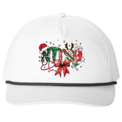 Nurse Christmas Retro Nurse Merry Christmas Snapback Five-Panel Rope Hat