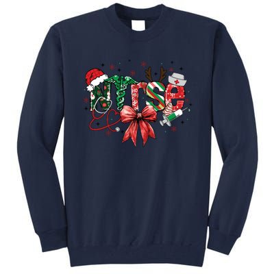 Nurse Christmas Retro Nurse Merry Christmas Tall Sweatshirt