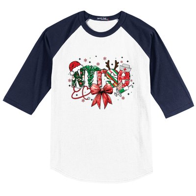 Nurse Christmas Retro Nurse Merry Christmas Baseball Sleeve Shirt