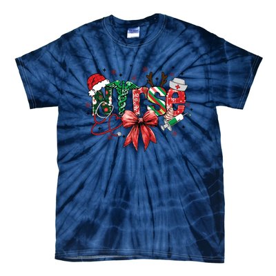 Nurse Christmas Retro Nurse Merry Christmas Tie-Dye T-Shirt