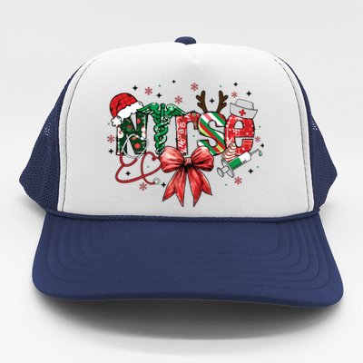 Nurse Christmas Retro Nurse Merry Christmas Trucker Hat