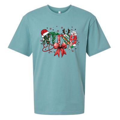 Nurse Christmas Retro Nurse Merry Christmas Sueded Cloud Jersey T-Shirt