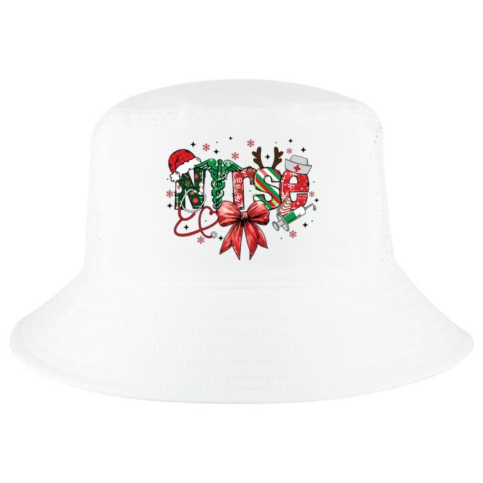 Nurse Christmas Retro Nurse Merry Christmas Cool Comfort Performance Bucket Hat