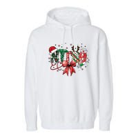 Nurse Christmas Retro Nurse Merry Christmas Garment-Dyed Fleece Hoodie