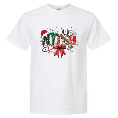 Nurse Christmas Retro Nurse Merry Christmas Garment-Dyed Heavyweight T-Shirt