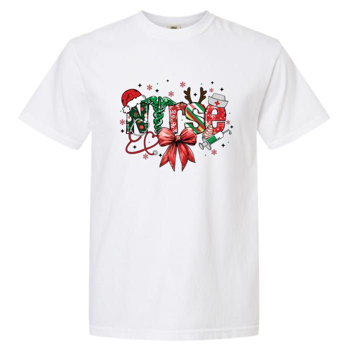 Nurse Christmas Retro Nurse Merry Christmas Garment-Dyed Heavyweight T-Shirt