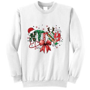 Nurse Christmas Retro Nurse Merry Christmas Sweatshirt