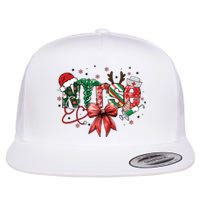 Nurse Christmas Retro Nurse Merry Christmas Flat Bill Trucker Hat