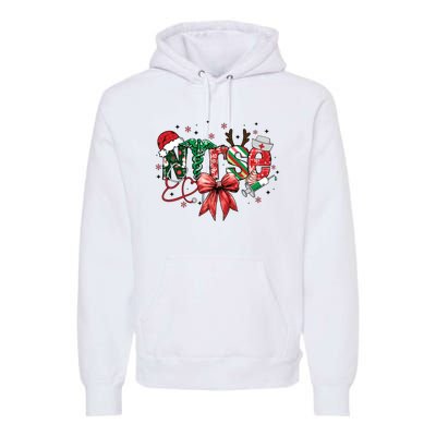 Nurse Christmas Retro Nurse Merry Christmas Premium Hoodie