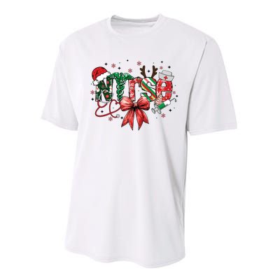 Nurse Christmas Retro Nurse Merry Christmas Performance Sprint T-Shirt