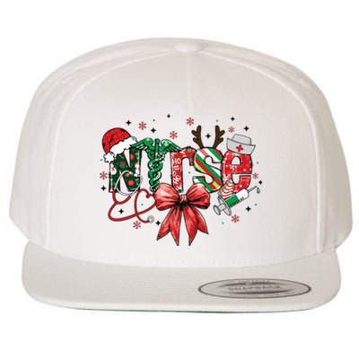 Nurse Christmas Retro Nurse Merry Christmas Wool Snapback Cap