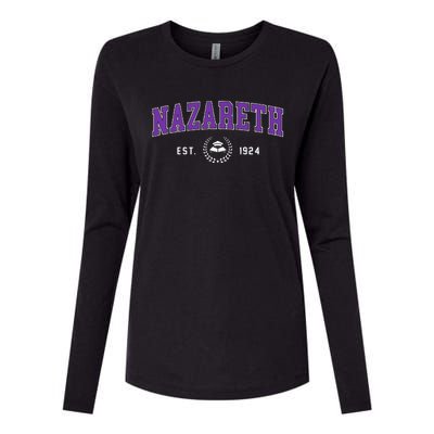 Nazareth College Retro Womens Cotton Relaxed Long Sleeve T-Shirt