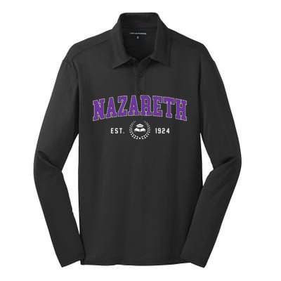 Nazareth College Retro Silk Touch Performance Long Sleeve Polo