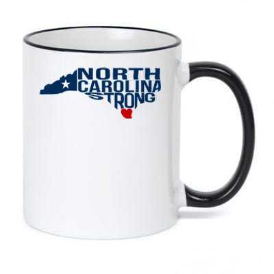 North Carolina Strong With Nc State And Love North Carolina 11oz Black Color Changing Mug