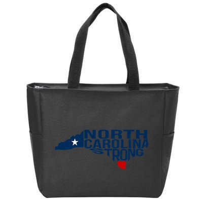 North Carolina Strong With Nc State And Love North Carolina Zip Tote Bag