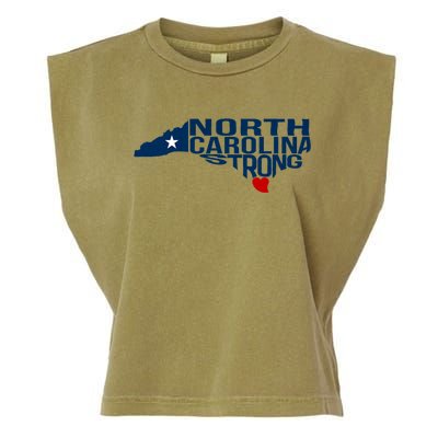 North Carolina Strong With Nc State And Love North Carolina Garment-Dyed Women's Muscle Tee