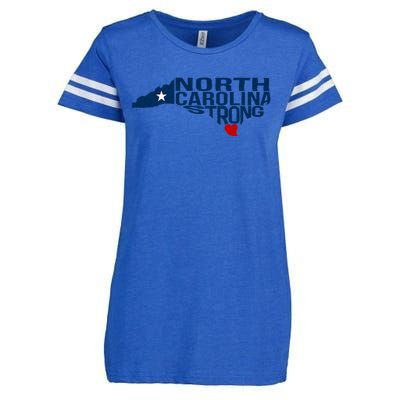 North Carolina Strong With Nc State And Love North Carolina Enza Ladies Jersey Football T-Shirt