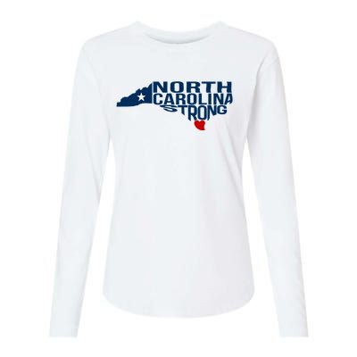 North Carolina Strong With Nc State And Love North Carolina Womens Cotton Relaxed Long Sleeve T-Shirt