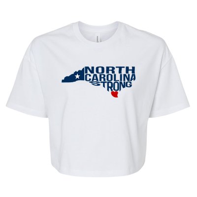 North Carolina Strong With Nc State And Love North Carolina Bella+Canvas Jersey Crop Tee