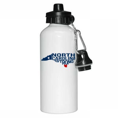 North Carolina Strong With Nc State And Love North Carolina Aluminum Water Bottle