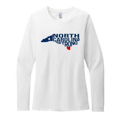 North Carolina Strong With Nc State And Love North Carolina Womens CVC Long Sleeve Shirt